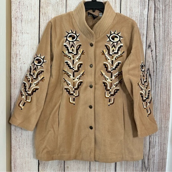 Bob Mackie Jackets & Blazers - Vintage Bob Mackie women’s fleece  jacket 1X